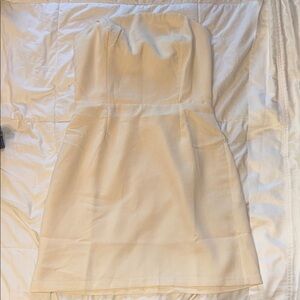 Elegant Cream Strapless Dress